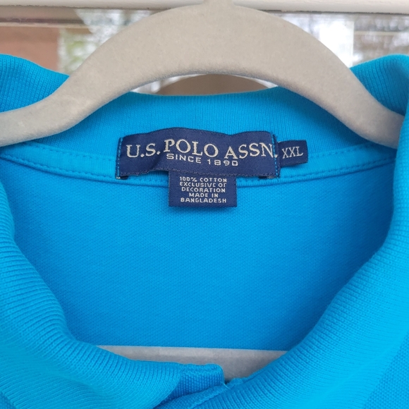 US Polo Assn Bright Blue Polo/Golf Shirt - Size XXL (Great Condition) - Picture 4 of 4
